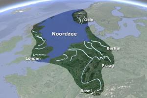 Stroomgebied van de Noordzee | ©Ecomare, Google Earth 