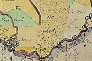 Zeewering van Zuidoost Texel | © Detail uit de kaart van Langedijck, 1595